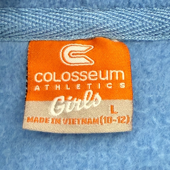 UNC Colosseum Carolina Tar Heels Blue Zipper Hoodie Jacket Girls Large 10/12 NWT - Picture 6 of 6
